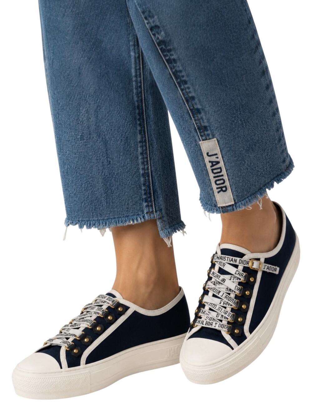 Christian Dior Walk'n'Dior Canvas Sneakers Black White Size 37